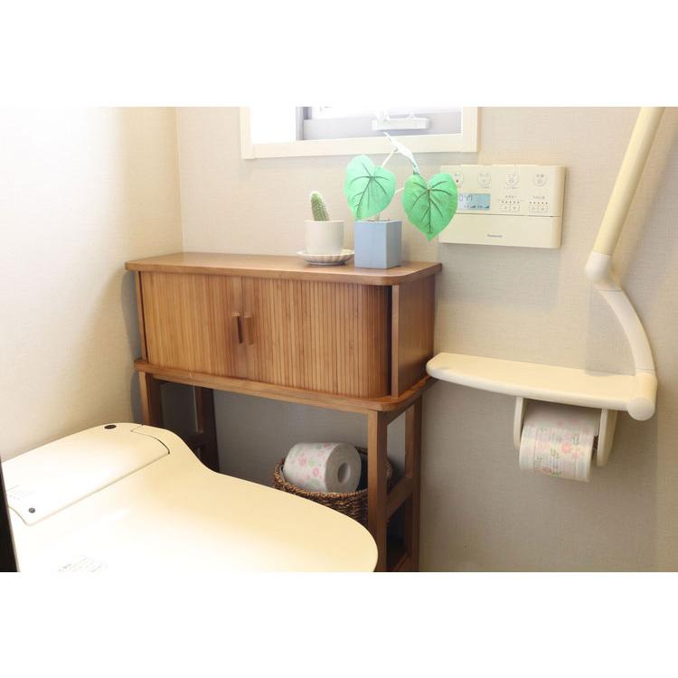 天然木ジャバラ扉のコンソールテーブル ブラウン 天然木 コンソール