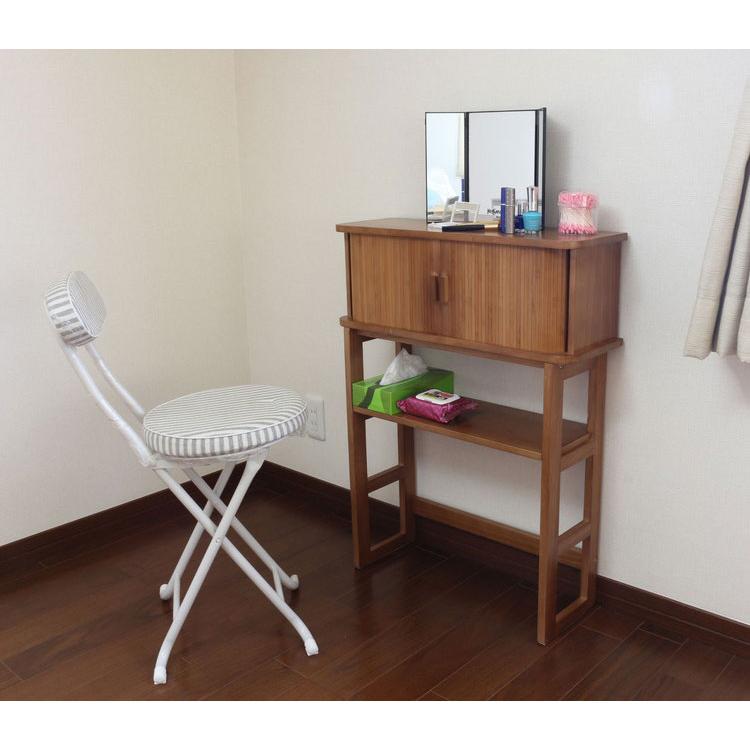 天然木ジャバラ扉のコンソールテーブル ブラウン 天然木 コンソール